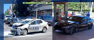 Suceava: O autospecială a POLIȚIEI cu deținuți a fost lovită de un BMW condus de o tânără de 19 ani