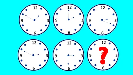 Test de inteligență exclusiv pentru genii | Ce oră arată ultimul ceas?
