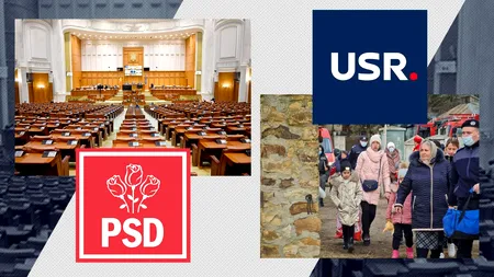 PSD vrea ca refugiații ucraineni să plătească contribuții la bugetul de stat/USR: bonusuri pentru șefii companiilor de stat, la deficit sub 3% / Amendamente