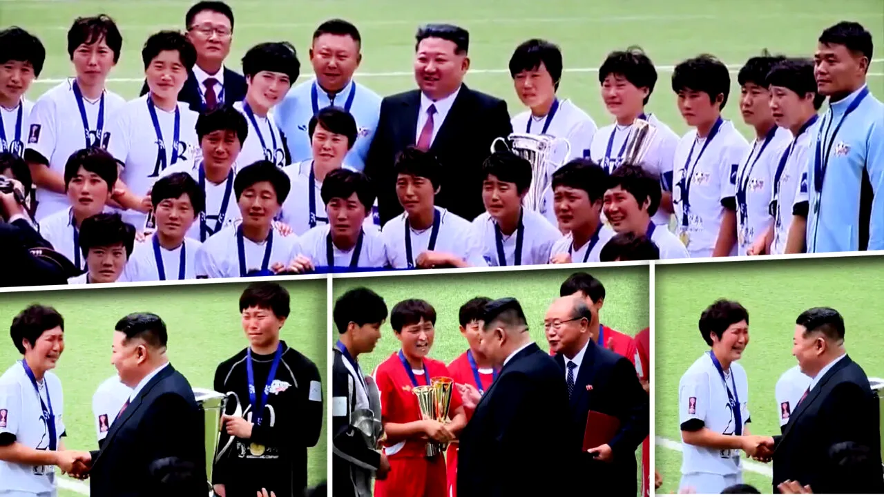 Imagini virale de la Phenian. Fotbalistele din Coreea de Nord au izbucnit în plâns la întâlnirea cu Kim Jong-un