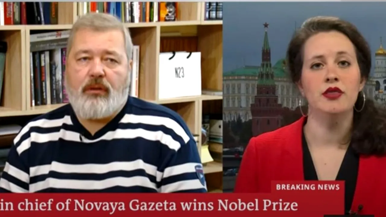 Autoritățile de la Moscova îl califică pe jurnalistul Dmitri Muratov ca „agent străin” la scurt timp după ce a primit premiul Nobel pentru pace