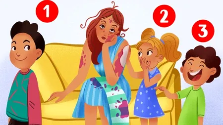 Test de inteligență | Care dintre cei 3 copii e vinovat pentru mizeria de acasă?