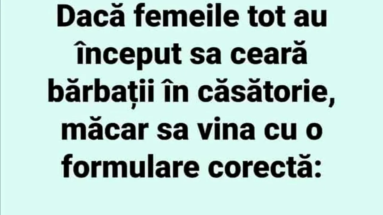 BANCUL ZILEI | Cum îi cer femeile în căsătorie pe bărbați