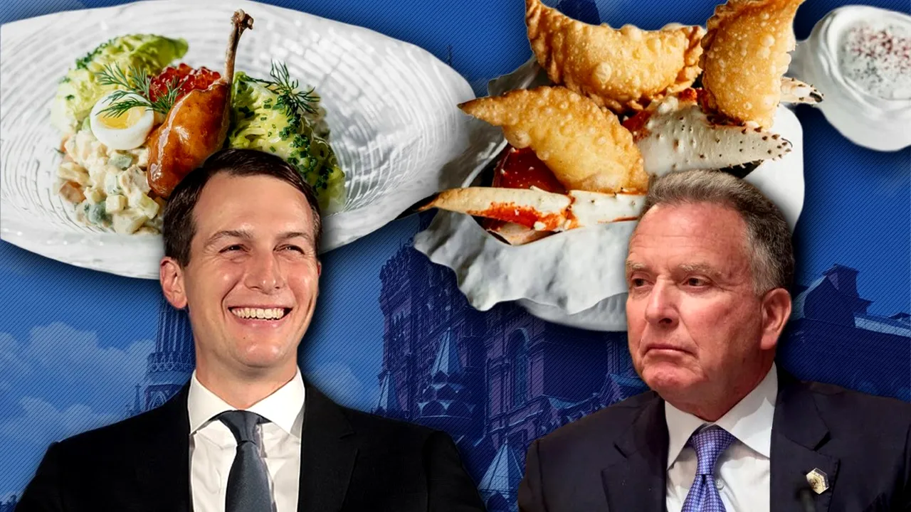 Fileul de cerb și preparatele rusești au fost în meniul ginerelui lui Trump cu rușii, înainte de negocieri. Cât a costat masa lângă Kremlin