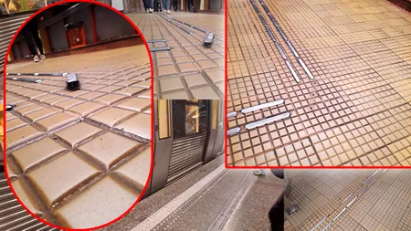 Ajutorul pentru nevăzători de la METROU s-a transformat într-un pericol pentru toată lumea. Plăcuțele desprinse, adevărate capcane pentru călători