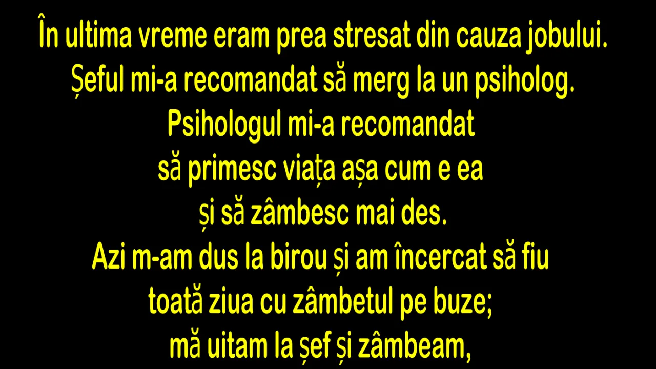 Bancul nopții | „Șeful mi-a recomandat să văd un psiholog”