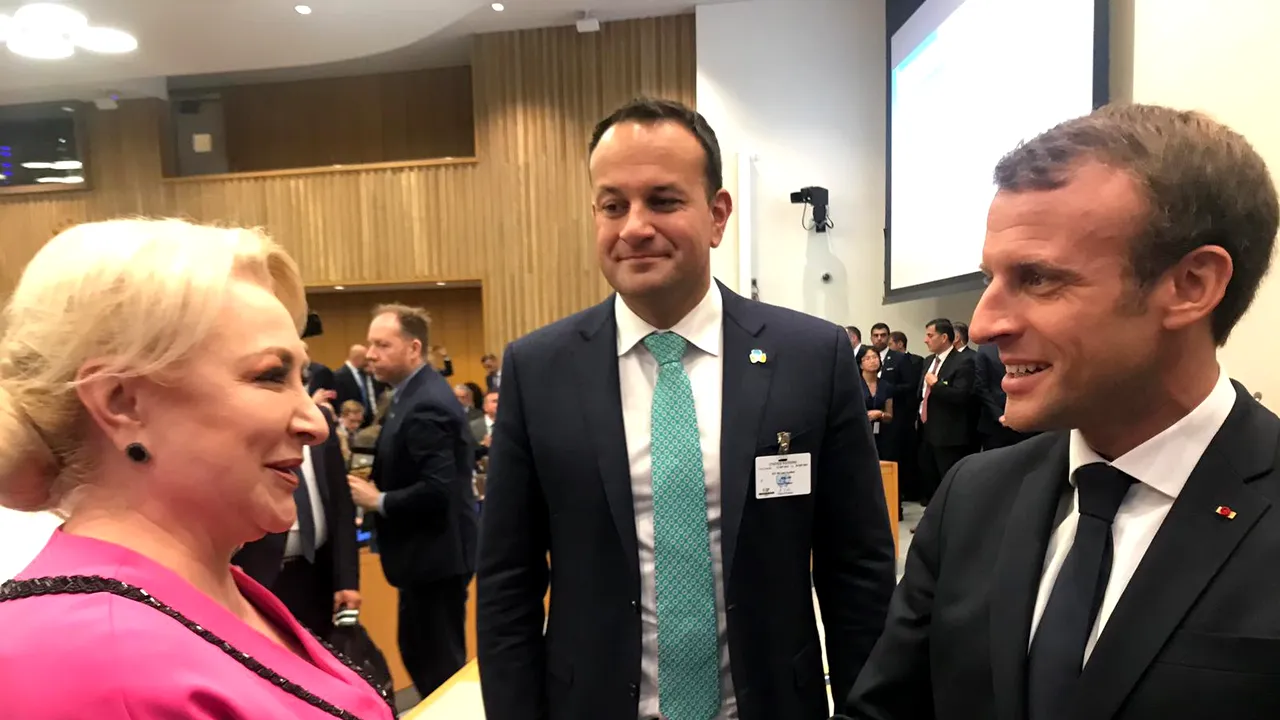 Viorica Dăncilă, discuție cu Emmanuel Macron - FOTO