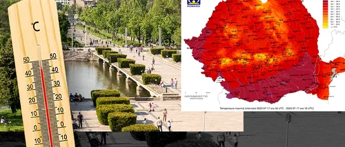 Temperaturi de foc în România! Cum a arătat harta țării în cea mai caldă zi din an. Canicula continuă!