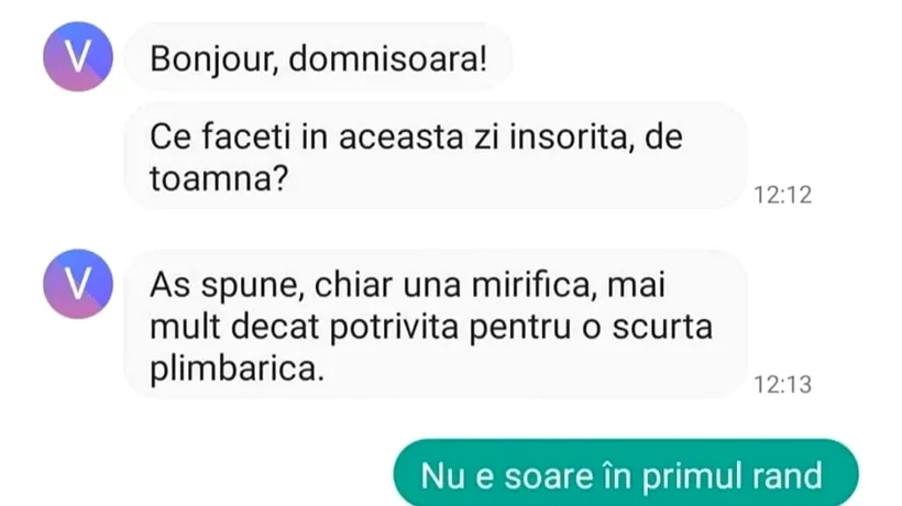 BANCUL de joi | Bonjour, domnișoară!