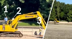 „Dorele, mai muncim și noi?” Desfășurare de „forțe” în cuva Lacului Herăstrău, unde se lucrează cu…un excavator și trei meseriași. Când va fi iar apă?