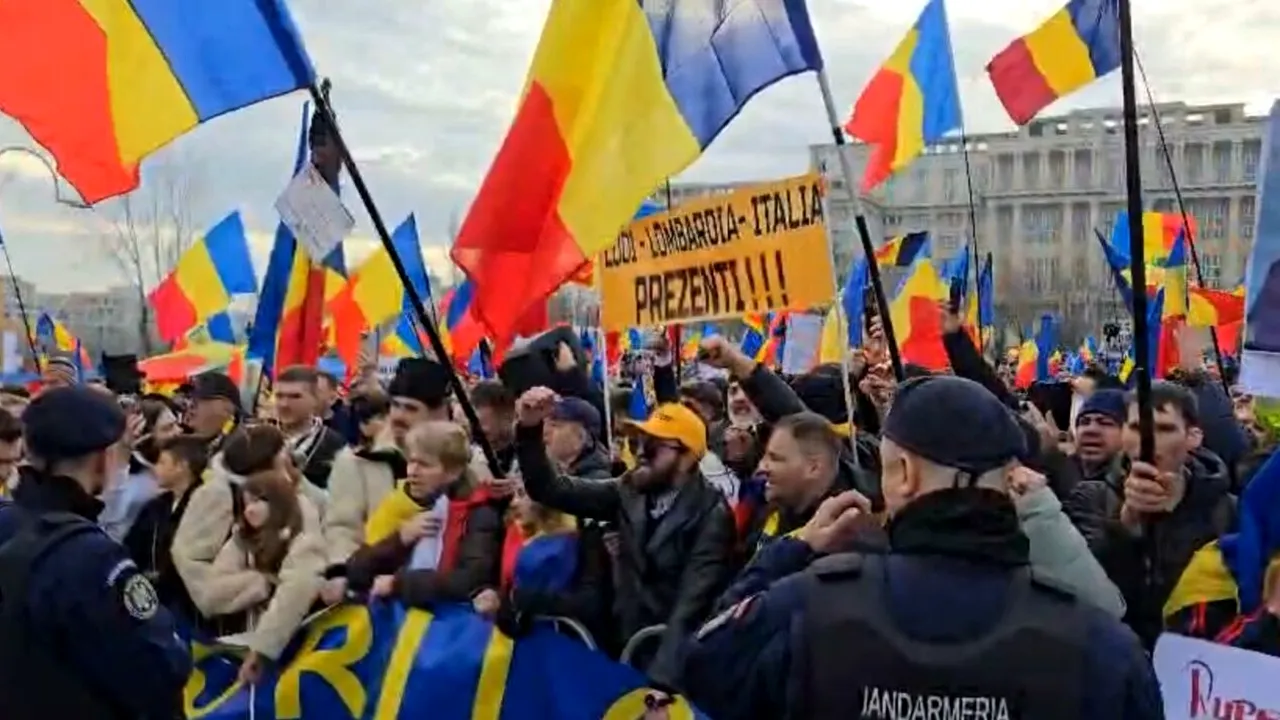 Control judiciar pentru bărbatul acuzat de distrugere după ce a VANDALIZAT mașina Antena 1 la protestul pro-Georgescu din București