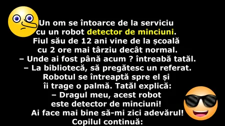 Bancul de vineri | Soțul și detectorul de minciuni: „Să-ți fie rușine!”