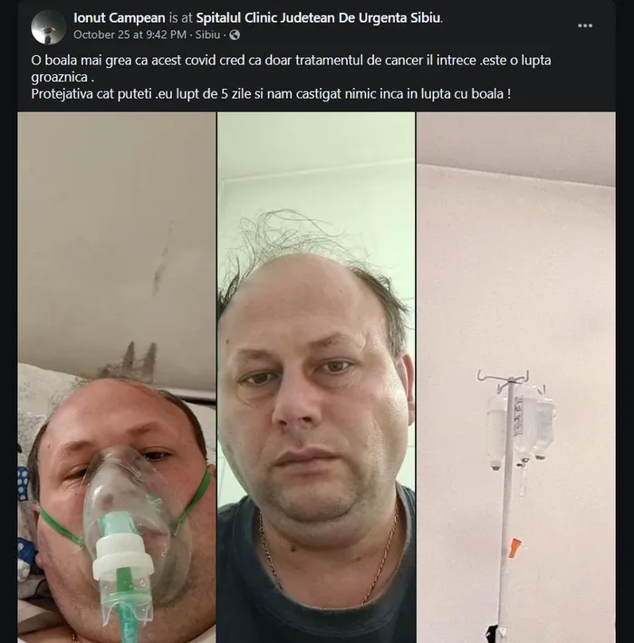 Un jandarm din România a murit după ce contractase COVID-19. Mesaj dureros de pe patul de spital: „Lupt de 5 zile și n-am câștigat nimic!”