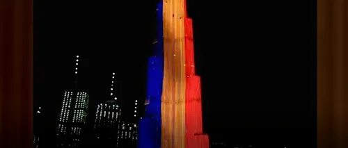 GÂNDUL LIVE. Imagini impresionante cu tricolorul României, din Dubai până în New York / Steagul nostru a fost „arborat” pe celebra Burj Khalifa