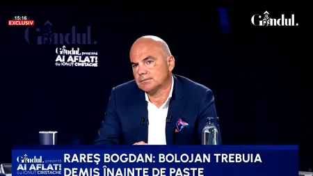 Rareș Bogdan aruncă bomba: Planul era ca Bolojan să fie demis înainte de Paște/A fost o greșeală că nu a fost demis/I s-a construit o victimizare