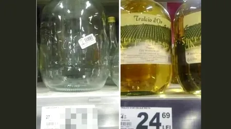 La Auchan, aerul e mai scump decât băutura! O damigeană de 5 litri cu vin - 24.69 lei. Cât costă aceeași damigeană, dar goală!