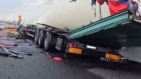 VIDEO | Mărturia tânărului care a SALVAT din flăcări un șofer de TIR, pe autostrada Sebeș-Turda: „A explodat direct și a luat foc”