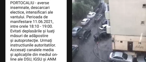 Mesaj RO-ALERT: Cod portocaliu de averse însemnate și descărcări electrice în București - VIDEO