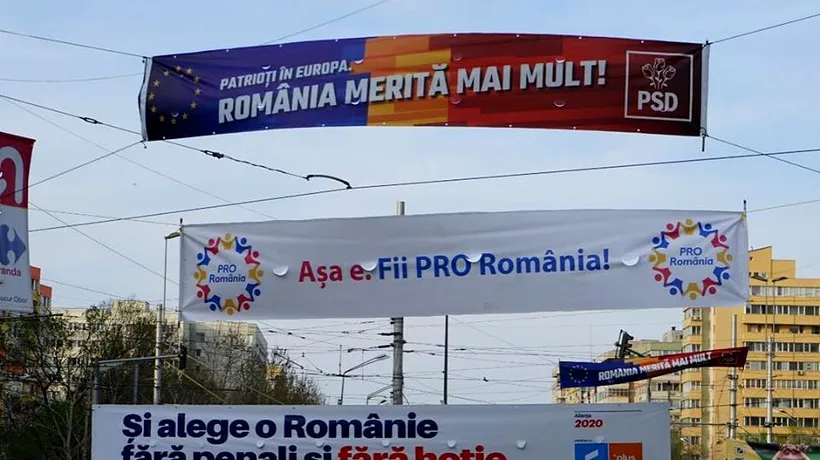 Bătalia bannerelor continuă. Sloganurile PSD și Pro România, „SABOTATE de un alt partid