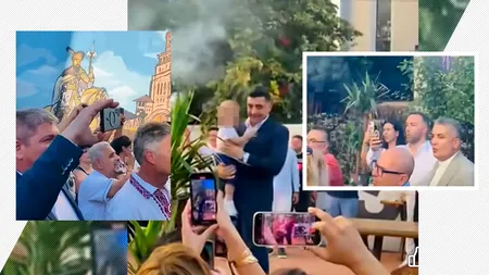 George Simion și-a sărbătorit ziua de naștere în curtea partidului, printre voievozi, artificii și în uralele membrilor AUR
