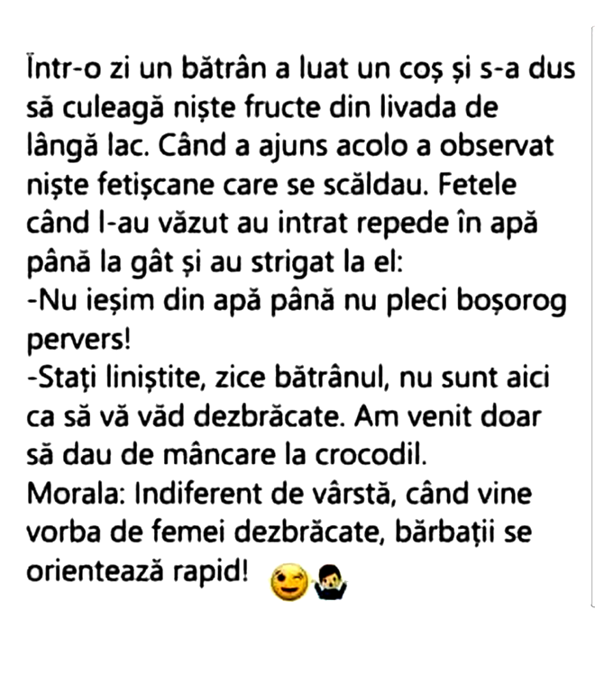 BANCUL ZILEI Pensionarul și fetișcanele 