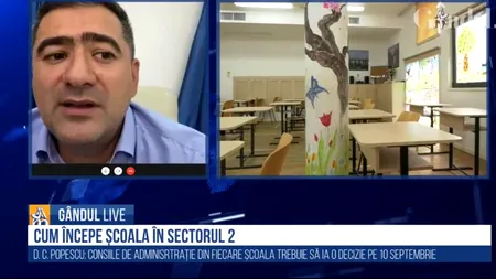 GÂNDUL LIVE. Dan Cristian Popescu, viceprimarul Sectorului 2: „Avem cea mai mare rețea de învățământ din România: 50.000 de copii / Școala va începe în condiții optime”
