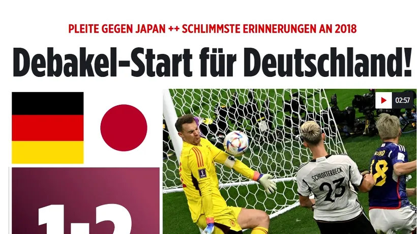 Spania, scorul Cupei Mondiale! Ce scrie presa din Germania după umilința din partida cu Japonia: Harakiri