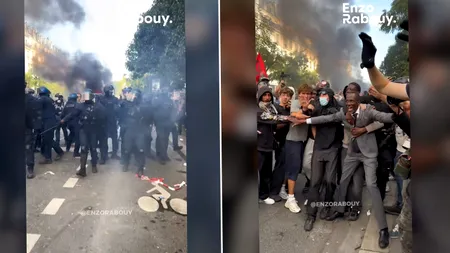 Un primar din suburbiile Parisului s-a pus scut uman între jandarmi și elevi. Edilul se implică activ în protestele din Franța