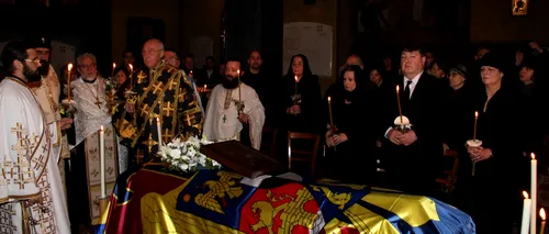 Sicriul cu trupul neînsuflețit al Regelui Mihai, depus la Catedrala Ortodoxă Greacă din Lausanne. GALERIE FOTO