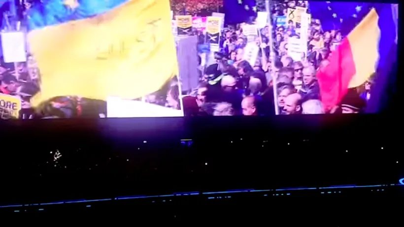 U2 folosește în concerte imagini cu PROTESTELE de la București