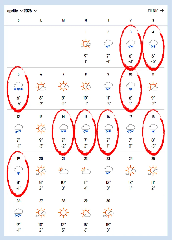 Orașele din România în care ninge în aprilie și mai