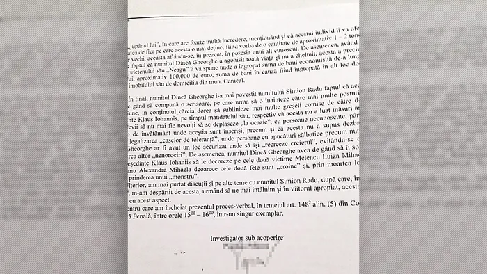 Scrisoare Gheorghe Dincă / Sursa foto: GÂNDUL