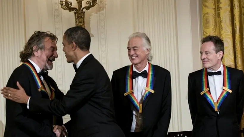 Gluma lui Barack Obama când i-a premiat pe membrii Led Zeppelin. VIDEO