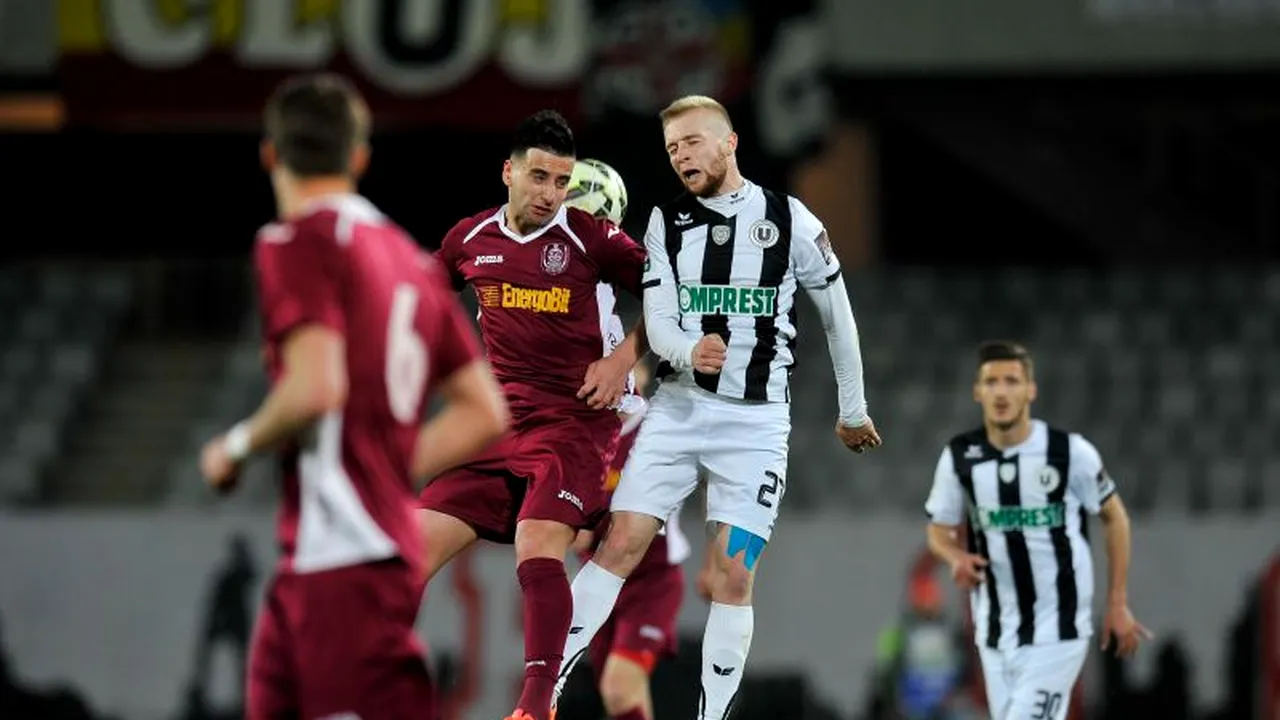 Universitatea Cluj a învins CFR Cluj, scor 1-0, în Liga I