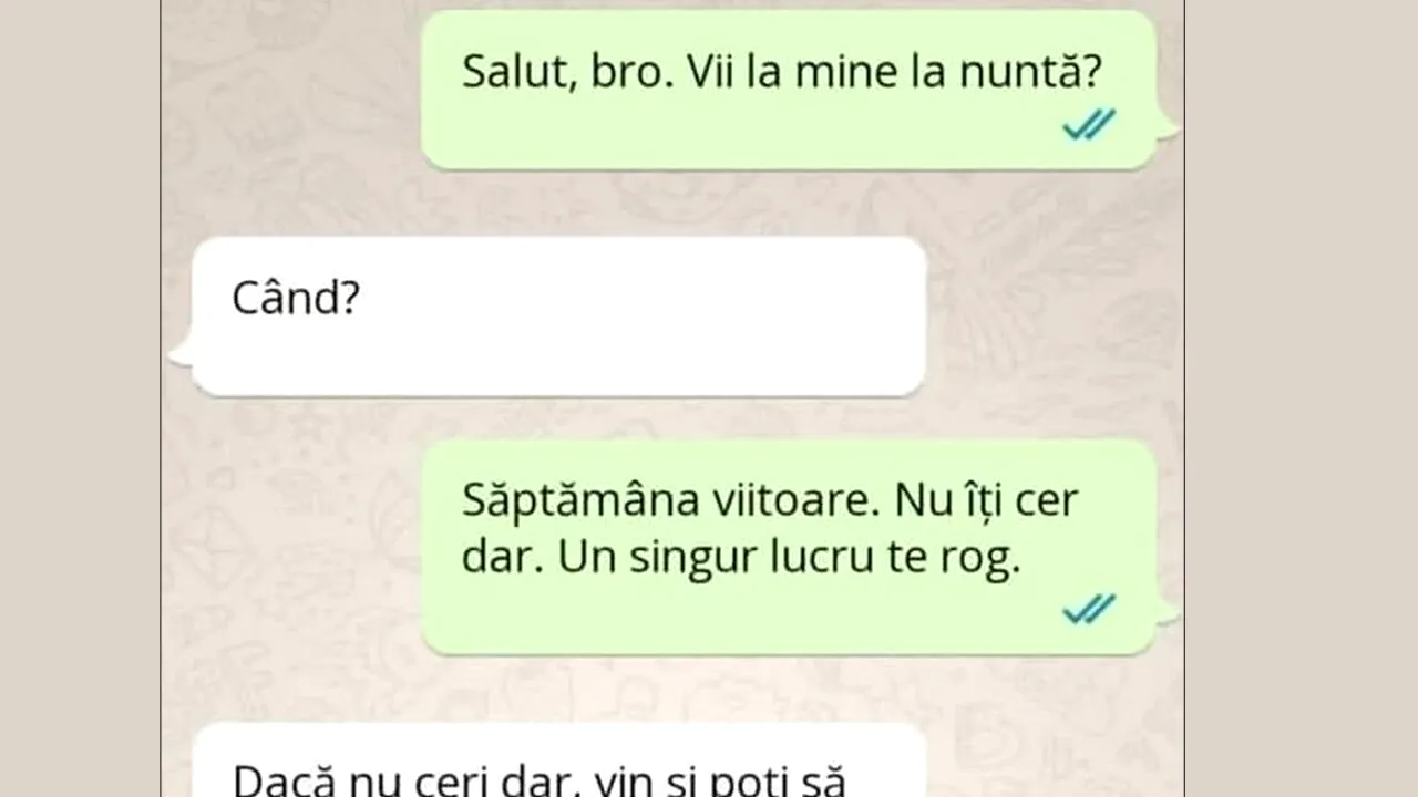 Bancul de joi | „Salut, bro! Vii la mine la nuntă?”