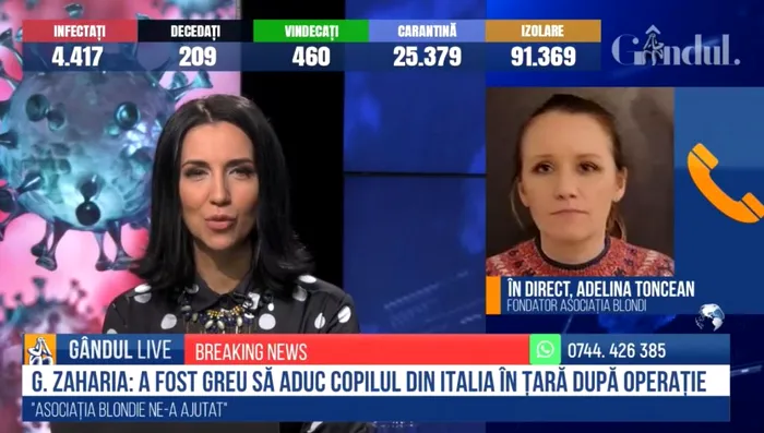 Adelina Toncean, intervenție la Gândul Live