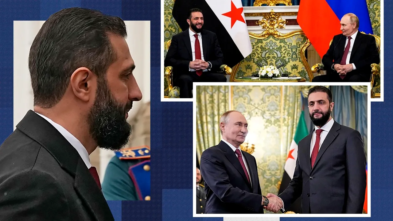 Interese reciproce. Noul lider al Siriei, vânat în trecut de Rusia și SUA pentru legăturile cu al-Qaeda, a primit „binecuvântarea” lui Putin la Kremlin. Ce urmărește Moscova pe termen lung