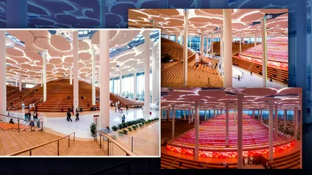 Biblioteca din Beijing, raiul iubitorilor de carte. Cea mai mare sală de lectură din lume oferă vizitatorilor o experiență unică, în mijlocul unei păduri, datorită designului inspirat de frunzele de ginkgo, „arborele pagodelor”