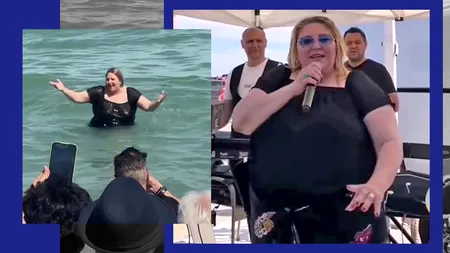 Diana Șoșoacă, DEZLĂNȚUITĂ pe litoral de 1 Mai. Președinta SOS a făcut baie în mare, a cântat și a dansat. Show total la Neptun