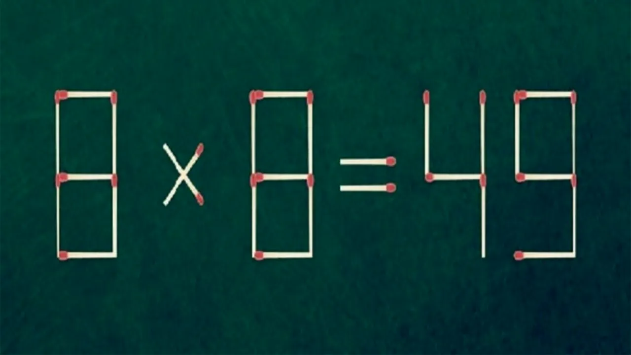 TEST IQ exclusiv pentru genii | Corectați 8 x 8 = 49, mutând un singur chibrit