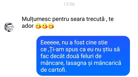 BANC | „Mulțumesc pentru seara trecută, te ador”