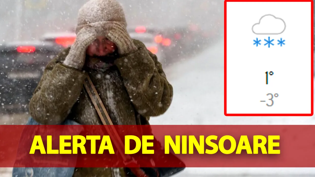 Alertă de ninsoare emisă de meteorologii Accuweather. În ce zone din România va ninge