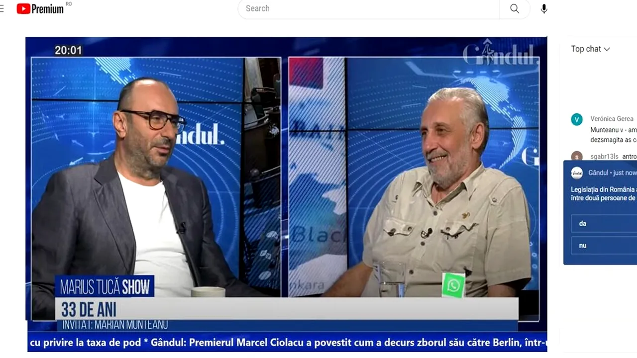 POLL Marius Tucă Show: „Legislația din România ar trebui să permită căsătoria între două persoane de același sex?”