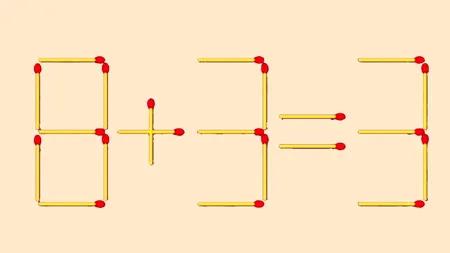 TEST IQ cu chibrituri | Corectați 8 + 3 = 3 mutând un singur băț!