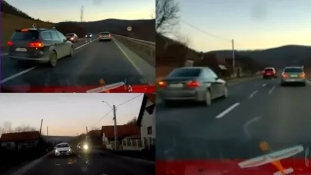 Depășiri periculoase pe o șosea din județul Cluj. Cum au fost surprinși 2 șoferi pe drumul public
