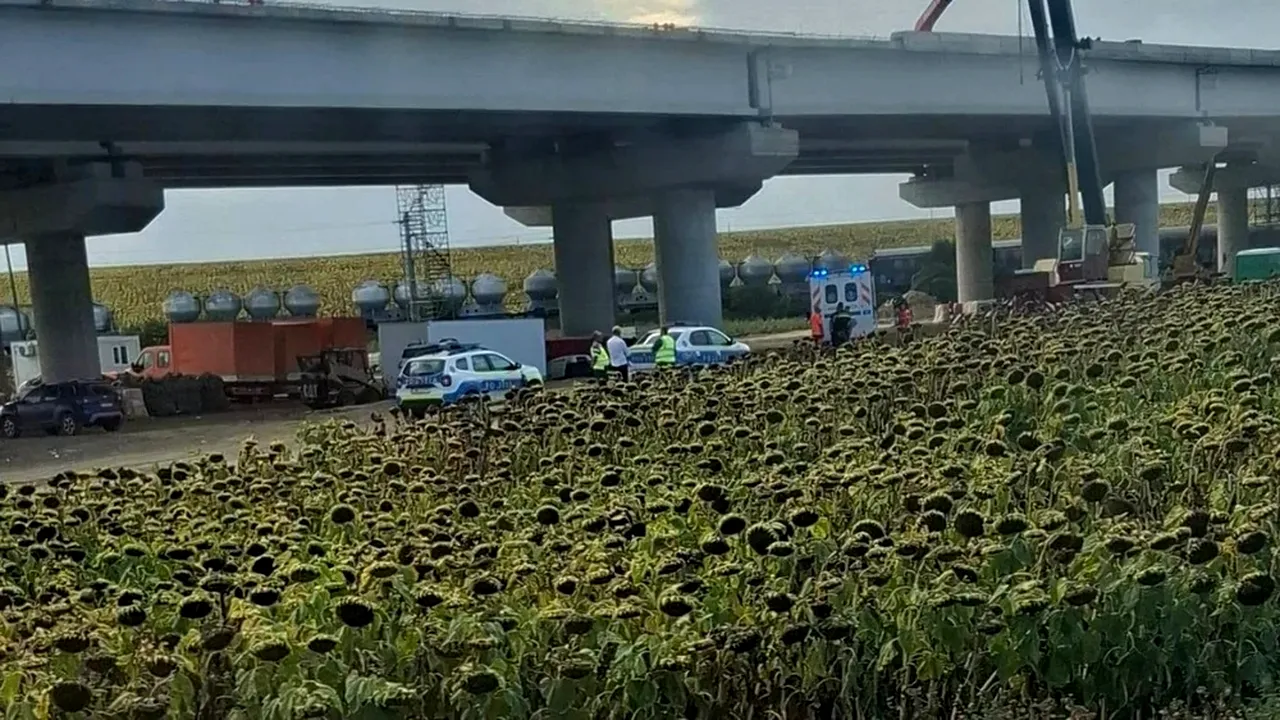 Accident mortal pe șantierul Autostrăzii A7 Bacău - Pașcani. Un muncitor a căzut de pe podul aflat în construcție la Filipești
