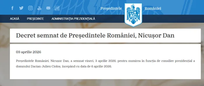 Încă o sinecură pentru Dacian Cioloș. Acum e și consilier prezidențial pentru Nicușor Dan