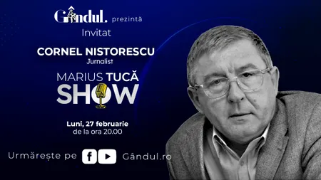 Marius Tucă Show începe luni, 27 februarie, de la ora 20.00, LIVE pe gândul.ro