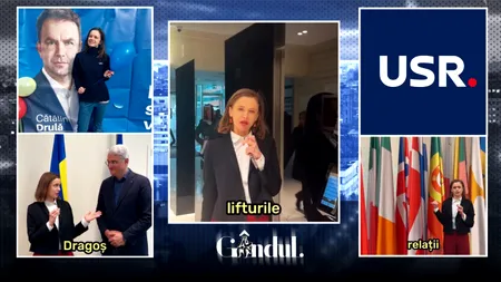 Cumnata lui Cătălin Drulă, Alina Gîrbea, secretar de stat la Fonduri Europene, filmează lifturile, steagurile și sălile din minister și pretinde că astfel muncește. În ultimul clip, o tentativă nereușită de viral, apare și Dragoș Pîslaru