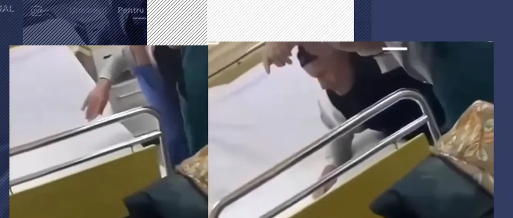 Caz incredibil la Spitalul Bârlad: Un brancardier şi o infirmieră au fost filmaţi în timp ce BRUSCHEAZĂ un bătrân care nu poate sta în picioare 